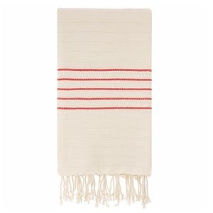 Bamboo & Turkish Cotton Soft Beach Bath Towel with Red Stripes